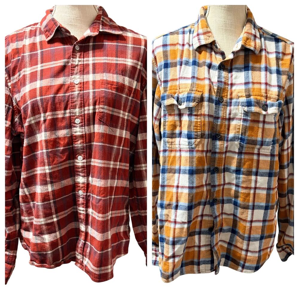 Men's Button-Up Long Sleeve Shirt Lot L/XL